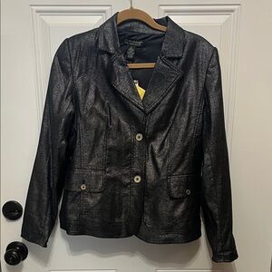 Dialogue Women's Shimmering Blue Blazer NWT